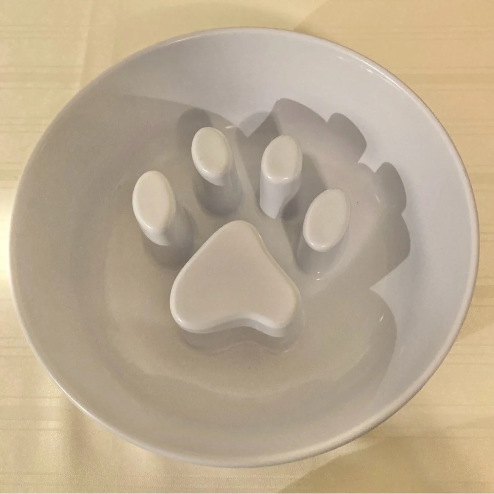 Top Paw Medium Dog Dish with Raised Paw Inside